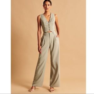 NWT Abercrombie & Fitch Elevated Wide Leg Pants - Black Small Short